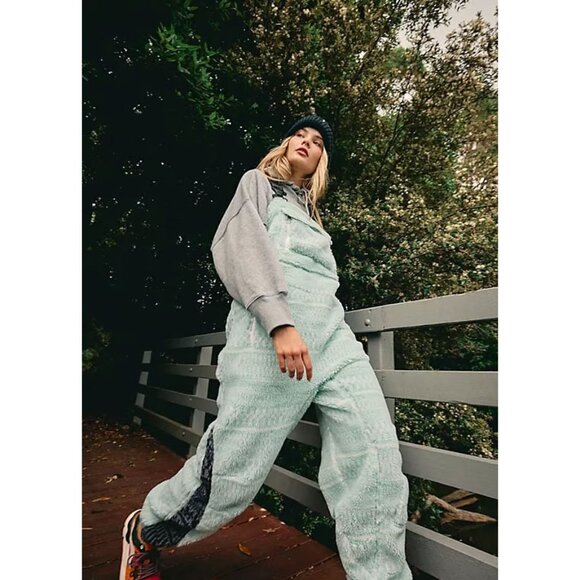 Free People Movement Hit the Slopes Salopette Fleece Overall Bibs - Picture 2 of 4